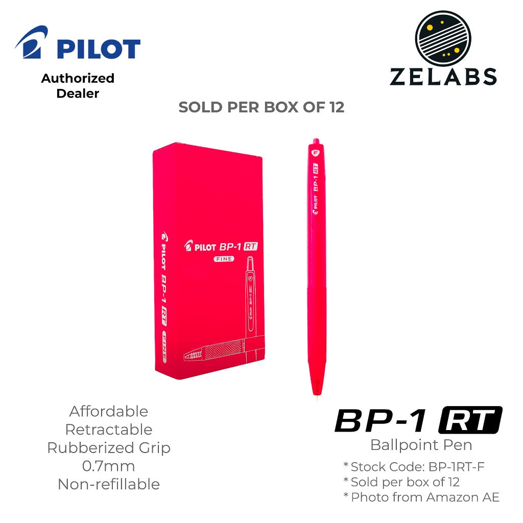 Pilot BP-1 RT Fine Retractable Ballpoint Pens (Box of 12) - BP-1RT-F - 0.7mm