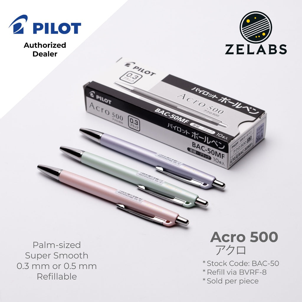 Pilot Acro 500 Micro Fine Ballpoint Pen (Palm-sized) - BAC-50MF - 0.3mm