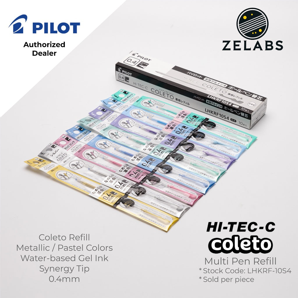 Pilot Hi-Tec-C Coleto Metallic / Pastel Gel Multi-pen / Multifunction Refill - LHKRF-10S4 - 0.4mm
