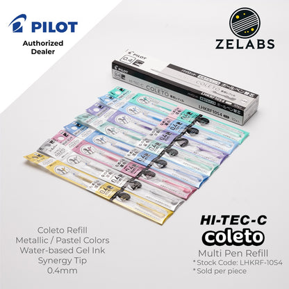 Pilot Hi-Tec-C Coleto Metallic / Pastel Gel Multi-pen / Multifunction Refill - LHKRF-10S4 - 0.4mm
