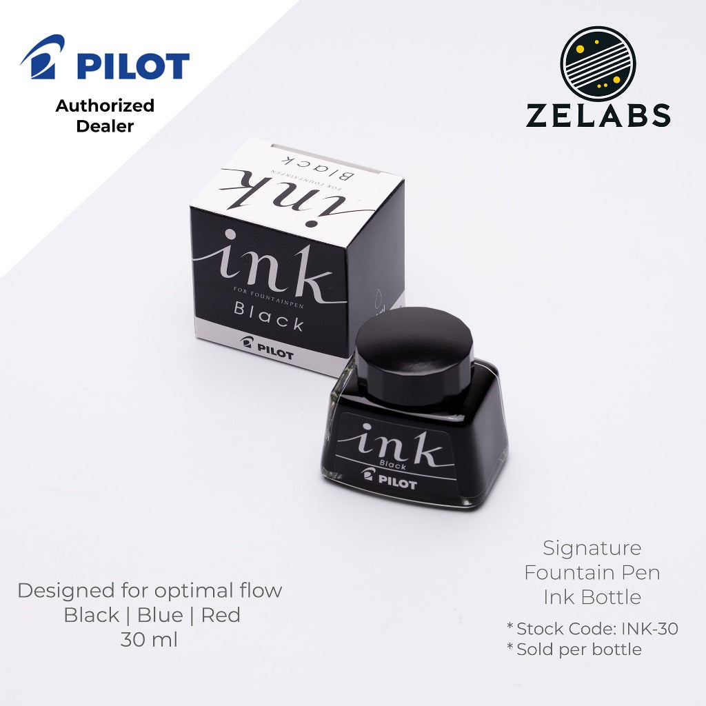 Pilot Signature Fountain Pen Ink Bottle (30 ml) - INK-30 - Black | Blue | Red | Blue Black