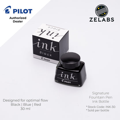 Pilot Signature Fountain Pen Ink Bottle (30 ml) - INK-30 - Black | Blue | Red | Blue Black