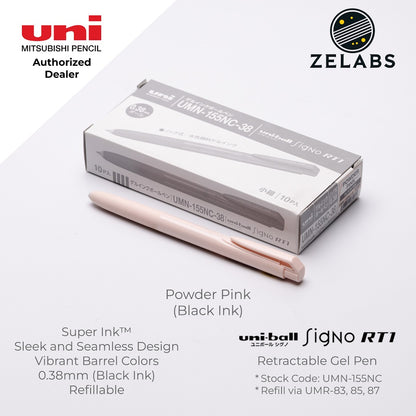 Uni Uni-Ball Signo RT1 Retractable Gel Pen (Pastel Barrel Color) - UMN-155NC - 0.38mm