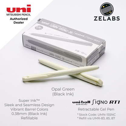 Uni Uni-Ball Signo RT1 Retractable Gel Pen (Pastel Barrel Color) - UMN-155NC - 0.38mm