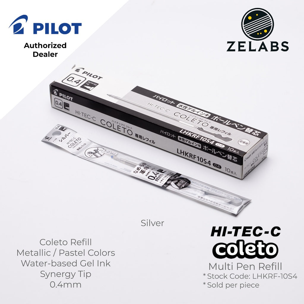 Pilot Hi-Tec-C Coleto Metallic / Pastel Gel Multi-pen / Multifunction Refill - LHKRF-10S4 - 0.4mm