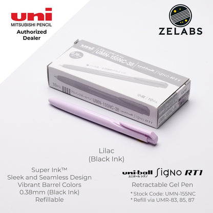 Uni Uni-Ball Signo RT1 Retractable Gel Pen (Pastel Barrel Color) - UMN-155NC - 0.38mm