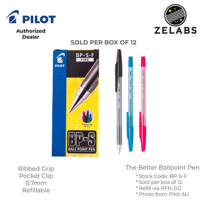 Pilot BP-S The Better Ballpoint Stick Pens (Box of 12) - BP-S-F - 0.7mm