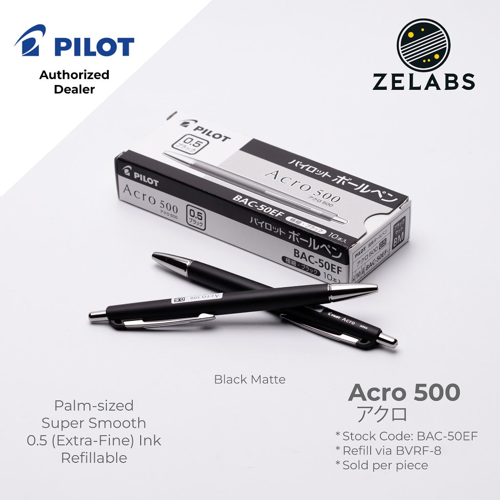 Pilot Acro 500 Extra Fine Ballpoint Pen (Palm-sized) - BAC-50EF - 0.5mm