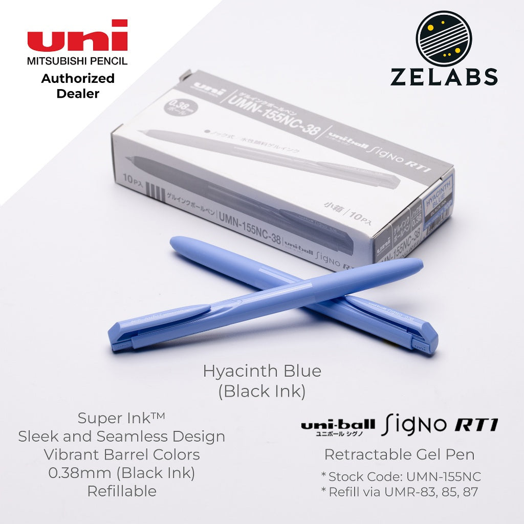 Uni Uni-Ball Signo RT1 Retractable Gel Pen (Pastel Barrel Color) - UMN-155NC - 0.38mm