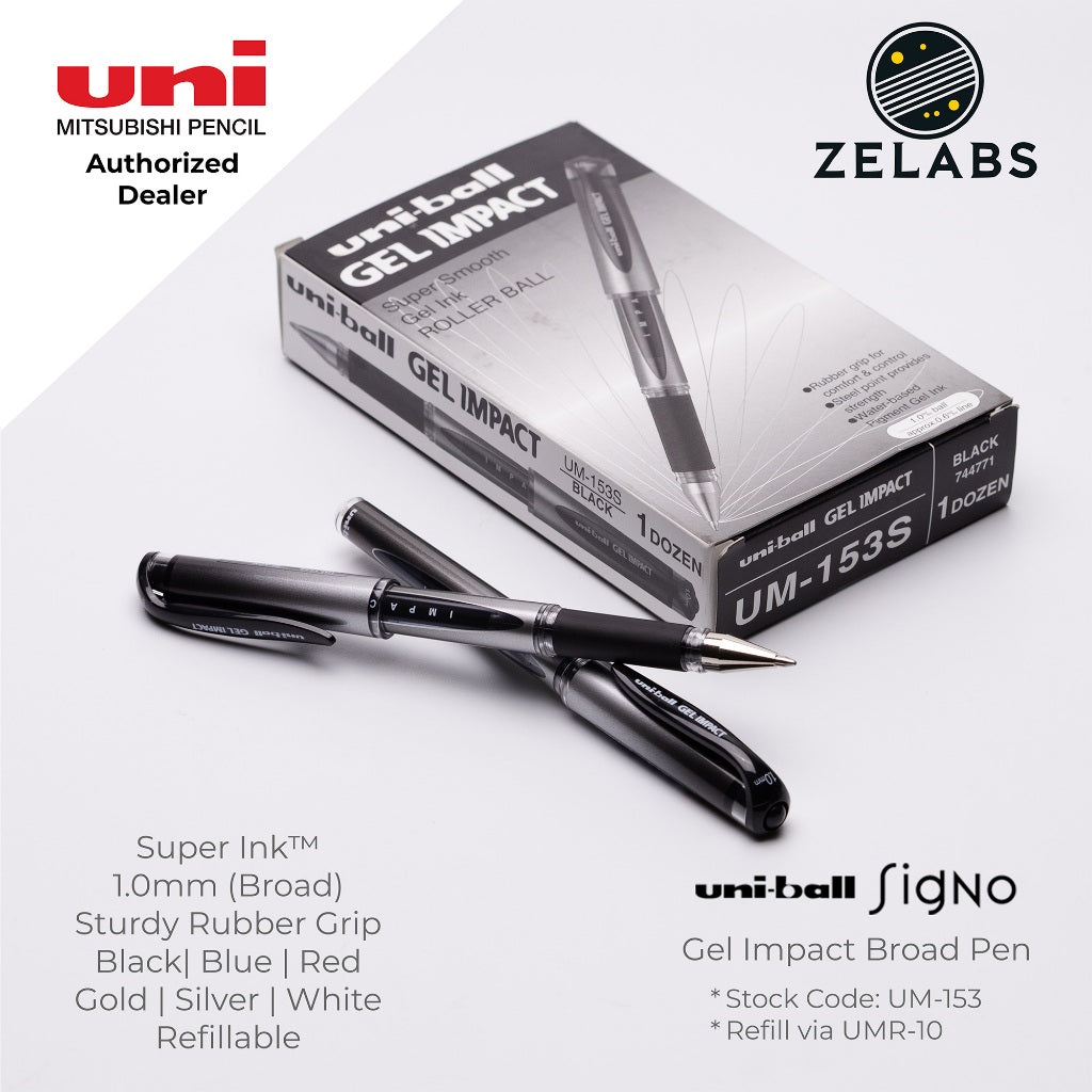 Uni Uni-Ball Signo Gel Impact Broad Capped Gel Pen - UM-153 - 1.0mm