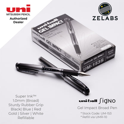 Uni Uni-Ball Signo Gel Impact Broad Capped Gel Pen - UM-153 - 1.0mm