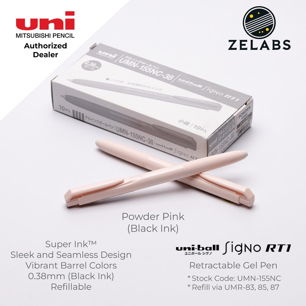 Uni Uni-Ball Signo RT1 Retractable Gel Pen (Pastel Barrel Color) - UMN-155NC - 0.38mm