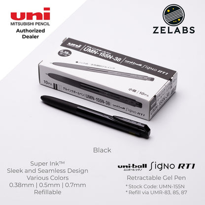 Uni Uni-Ball Signo RT1 Retractable Gel Pen - UMN-155N - 0.38mm | 0.5mm | 0.7mm