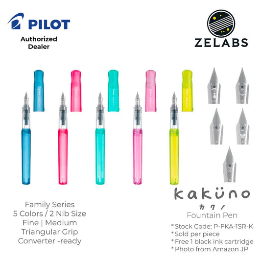 Pilot Kakuno Fountain Pen - Family Series - P-FKA-1SR-K - Fine | Medium