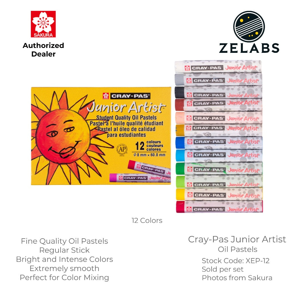 Sakura Cray-Pas Junior Artist Oil Pastel Set - Fine Quality - (12 / 16 / 25 colors)