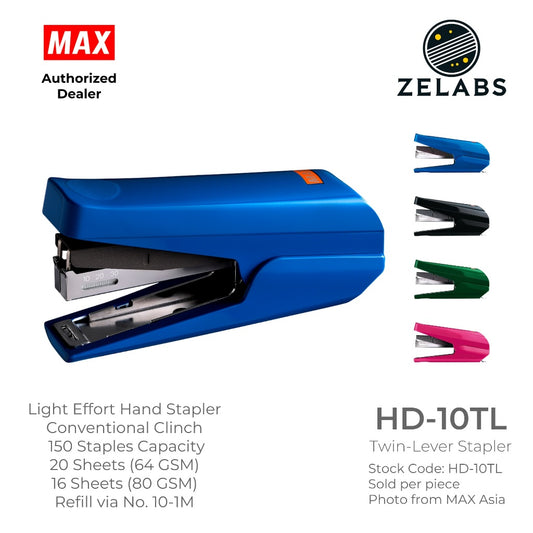 MAX HD-10TL Twin Lever Stapler - Conventional Clinch Hand Stapler (Refill by No.10 Staples)
