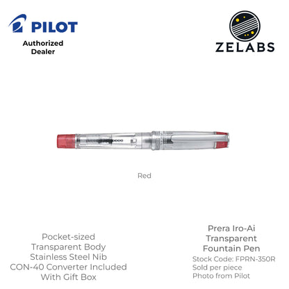 Pilot Prera Iro-Ai Transparent Fountain Pen - Demonstrator - FPRN-350R - Fine | Medium