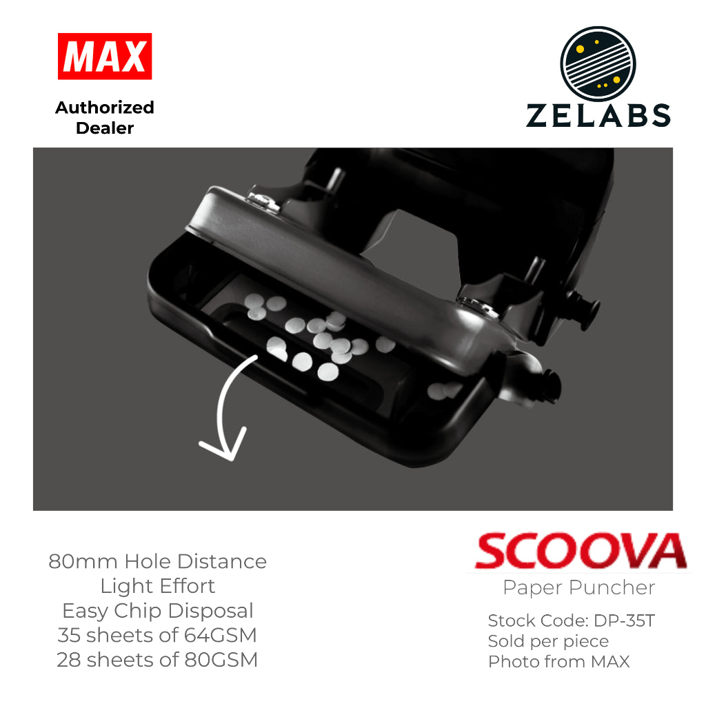 MAX Scoova DP-35T Paper Puncher (28 sheets) - 80mm Hole Distance