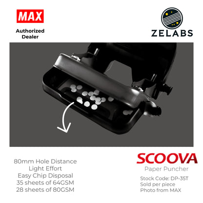 MAX Scoova DP-35T Paper Puncher (28 sheets) - 80mm Hole Distance