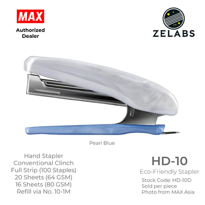 MAX HD-10D Limited Edition Eco-Friendly Stapler - Hand Stapler (Refill by No.10 Staples)