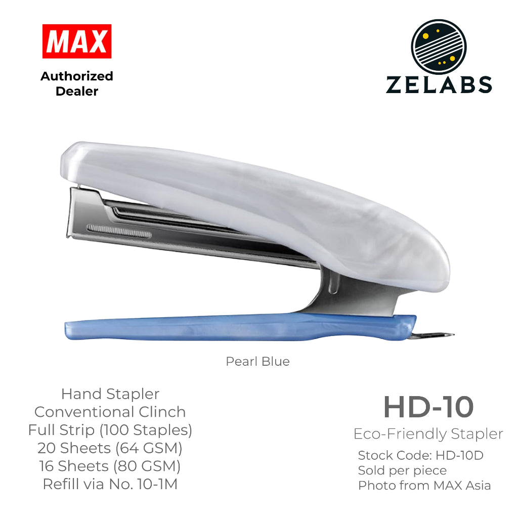 MAX HD-10D Limited Edition Eco-Friendly Stapler - Hand Stapler (Refill by No.10 Staples)