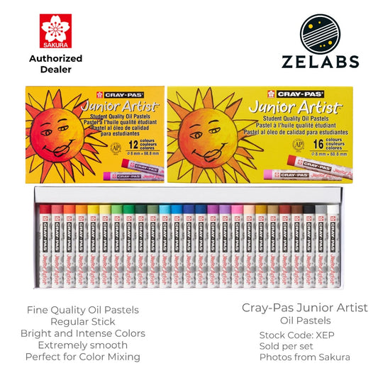 Sakura Cray-Pas Junior Artist Oil Pastel Set - Fine Quality - (12 / 16 / 25 colors)
