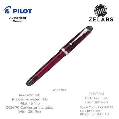 Pilot Custom 74 Fountain Pen - 14k -  FKKN-12SR - Fine | Medium