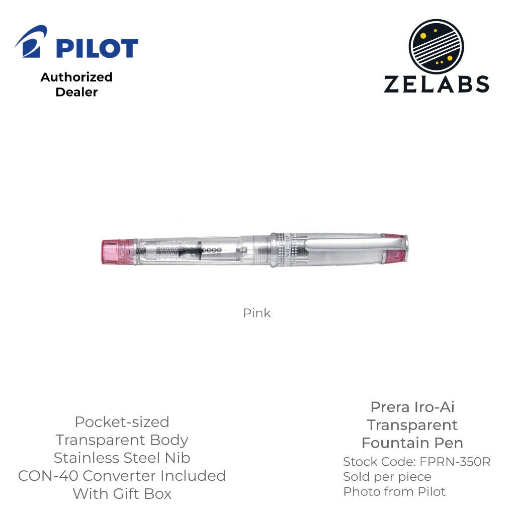 Pilot Prera Iro-Ai Transparent Fountain Pen - Demonstrator - FPRN-350R - Fine | Medium