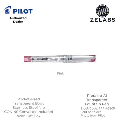 Pilot Prera Iro-Ai Transparent Fountain Pen - Demonstrator - FPRN-350R - Fine | Medium