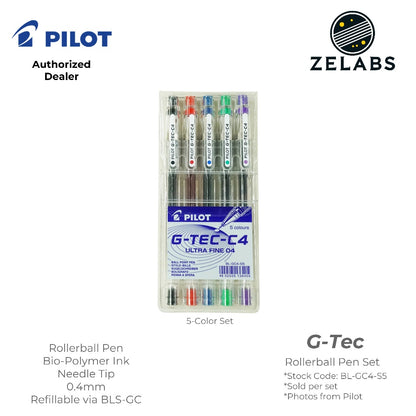 Pilot G-Tec-C4 Roller ball Pen Sets (5-Colors | 10 Colors) - BL-GC4-S - 0.4mm