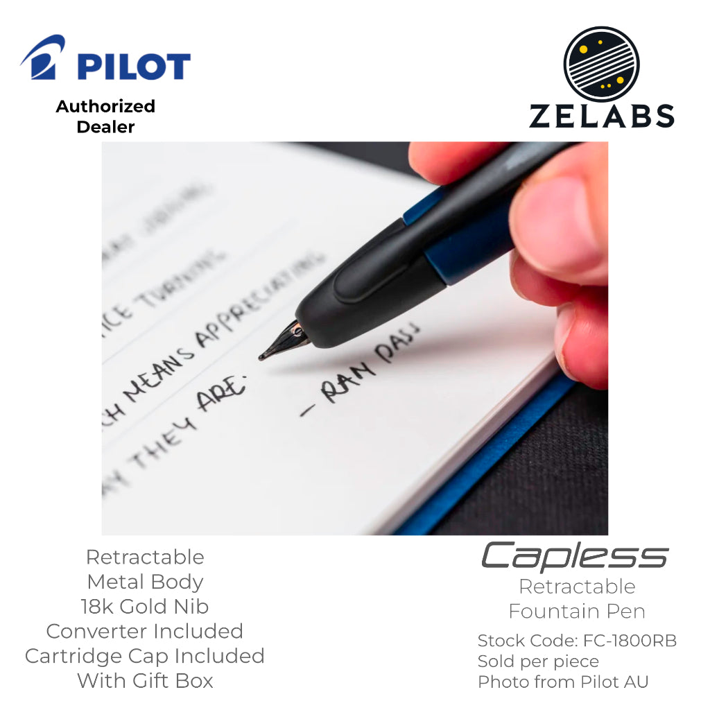 Pilot Capless / Vanishing Point Fountain Pen - Standard - 18k - FC-1800RB | FC-1500RR