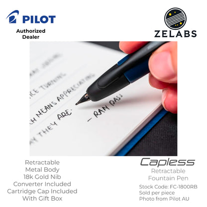 Pilot Capless / Vanishing Point Fountain Pen - Standard - 18k - FC-1800RB | FC-1500RR