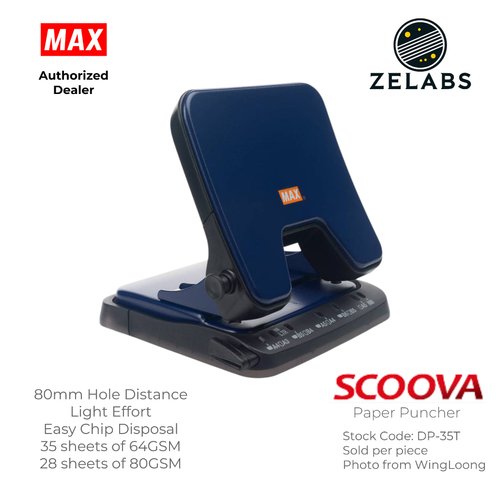 MAX Scoova DP-35T Paper Puncher (28 sheets) - 80mm Hole Distance