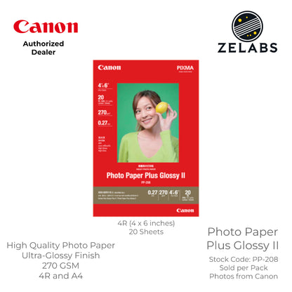 Canon PP-208 Photo Paper Plus Glossy II - 4R | A4  - 270 GSM