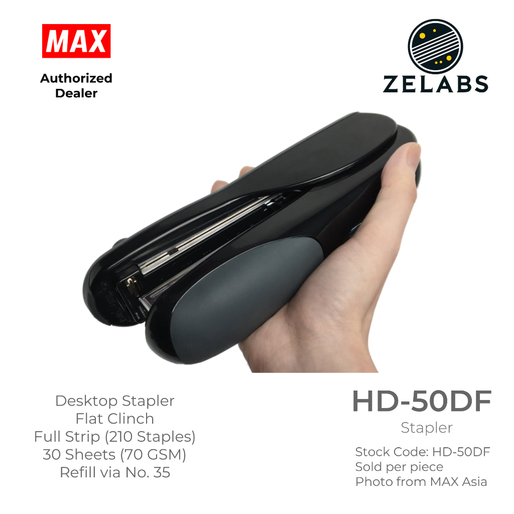 MAX HD-50DF Stapler - Flat Clinch Full Strip Desktop Stapler (Refill by No.35 Staples)