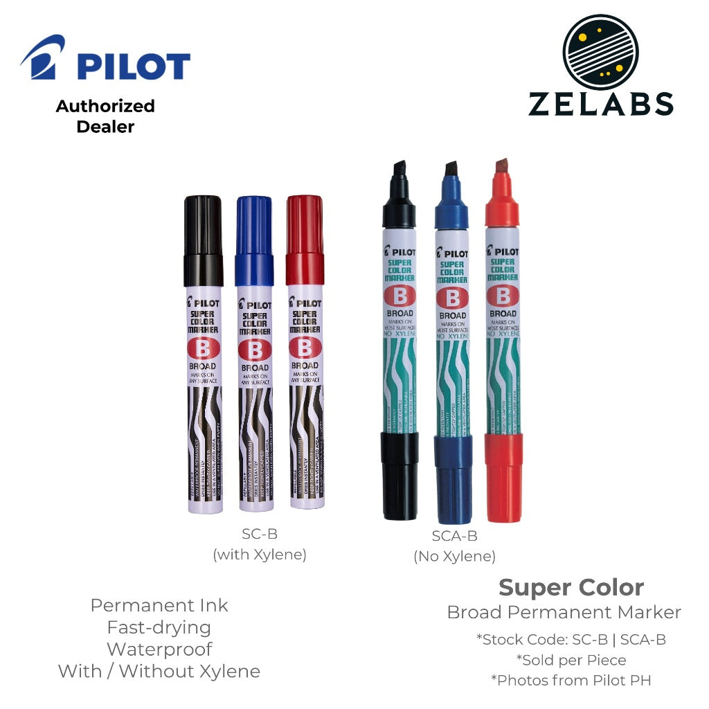 Pilot Super Color Broad Permanent Marker (w/wo Xylene) - SC-B | SCA-B