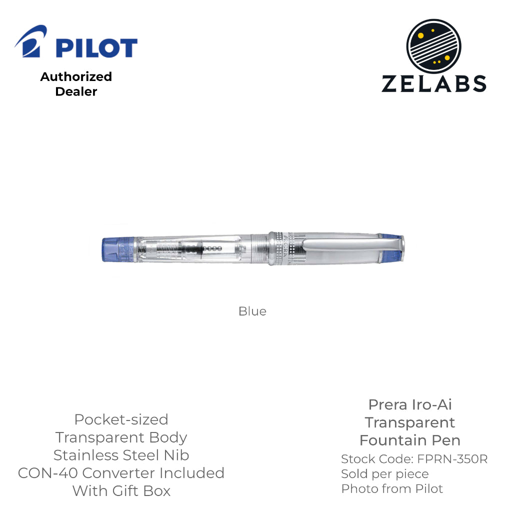 Pilot Prera Iro-Ai Transparent Fountain Pen - Demonstrator - FPRN-350R - Fine | Medium