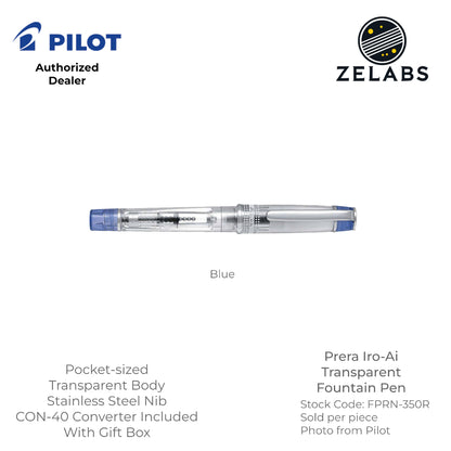 Pilot Prera Iro-Ai Transparent Fountain Pen - Demonstrator - FPRN-350R - Fine | Medium