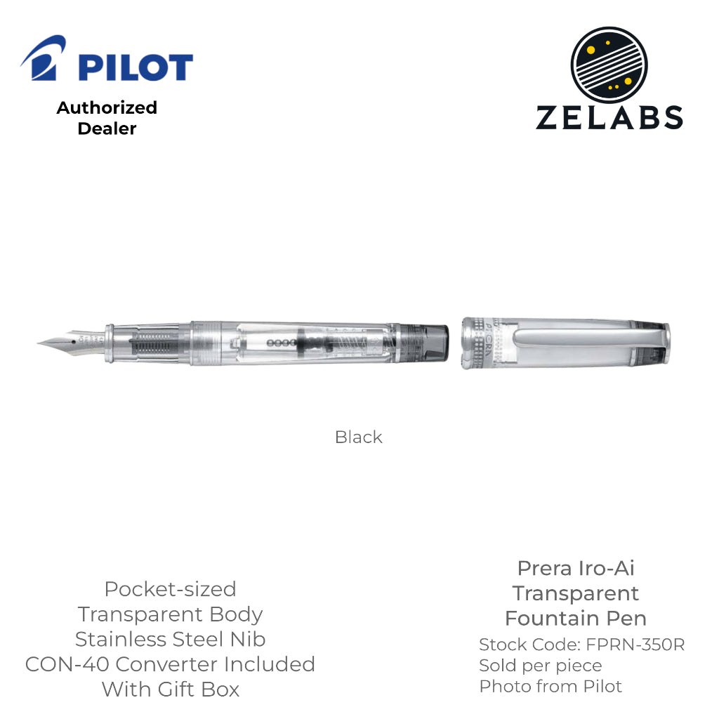 Pilot Prera Iro-Ai Transparent Fountain Pen - Demonstrator - FPRN-350R - Fine | Medium