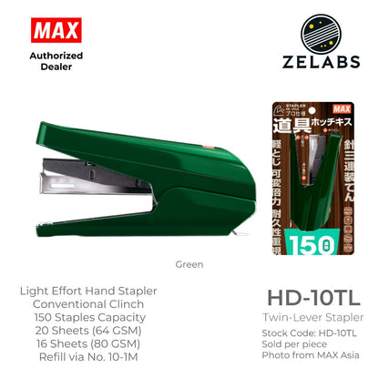 MAX HD-10TL Twin Lever Stapler - Conventional Clinch Hand Stapler (Refill by No.10 Staples)