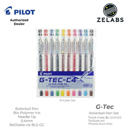 Pilot G-Tec-C4 Roller ball Pen Sets (5-Colors | 10 Colors) - BL-GC4-S - 0.4mm