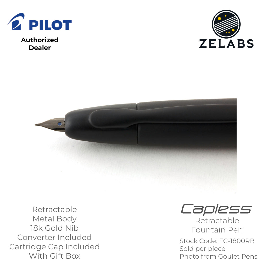 Pilot Capless / Vanishing Point Fountain Pen - Standard - 18k - FC-1800RB | FC-1500RR