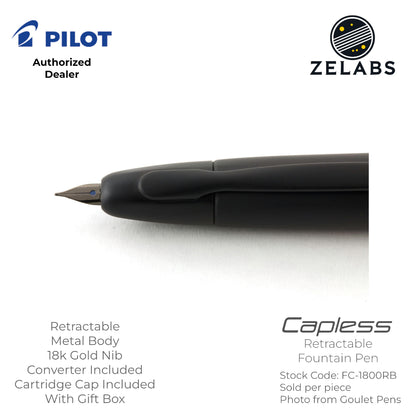 Pilot Capless / Vanishing Point Fountain Pen - Standard - 18k - FC-1800RB | FC-1500RR