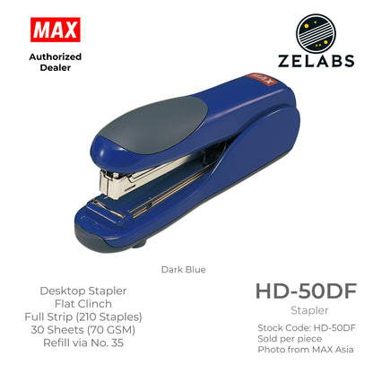 MAX HD-50DF Stapler - Flat Clinch Full Strip Desktop Stapler (Refill by No.35 Staples)