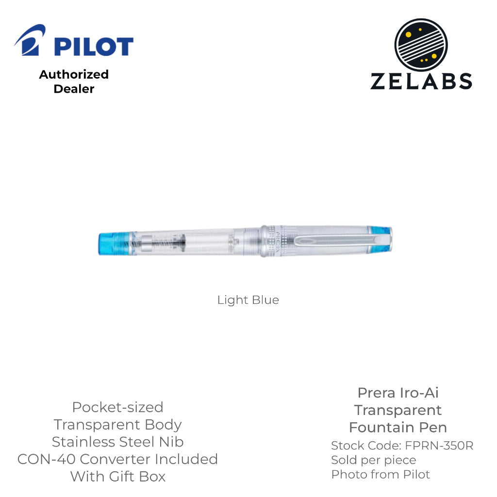 Pilot Prera Iro-Ai Transparent Fountain Pen - Demonstrator - FPRN-350R - Fine | Medium