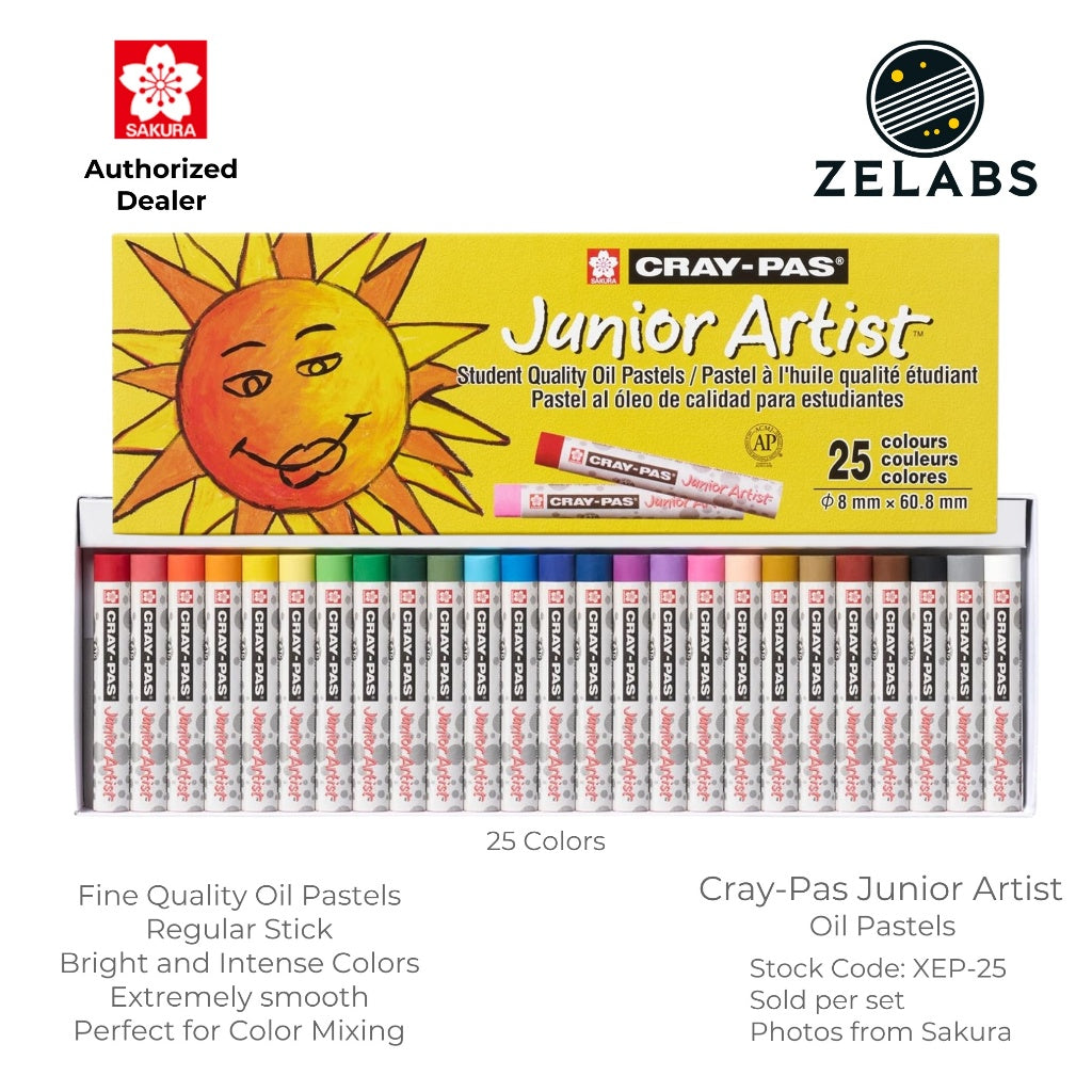 Sakura Cray-Pas Junior Artist Oil Pastel Set - Fine Quality - (12 / 16 / 25 colors)