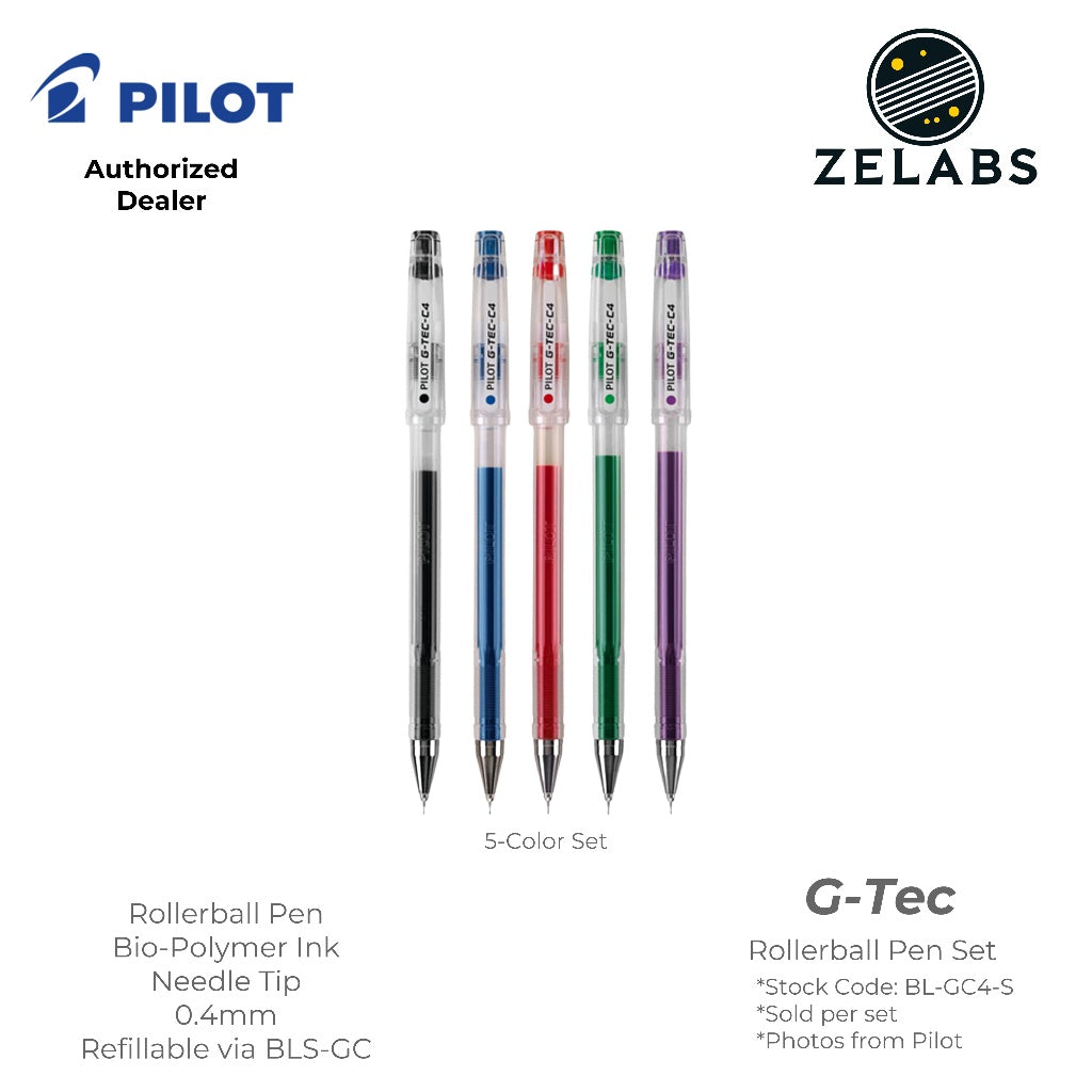 Pilot G-Tec-C4 Roller ball Pen Sets (5-Colors | 10 Colors) - BL-GC4-S - 0.4mm
