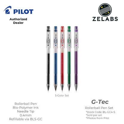 Pilot G-Tec-C4 Roller ball Pen Sets (5-Colors | 10 Colors) - BL-GC4-S - 0.4mm