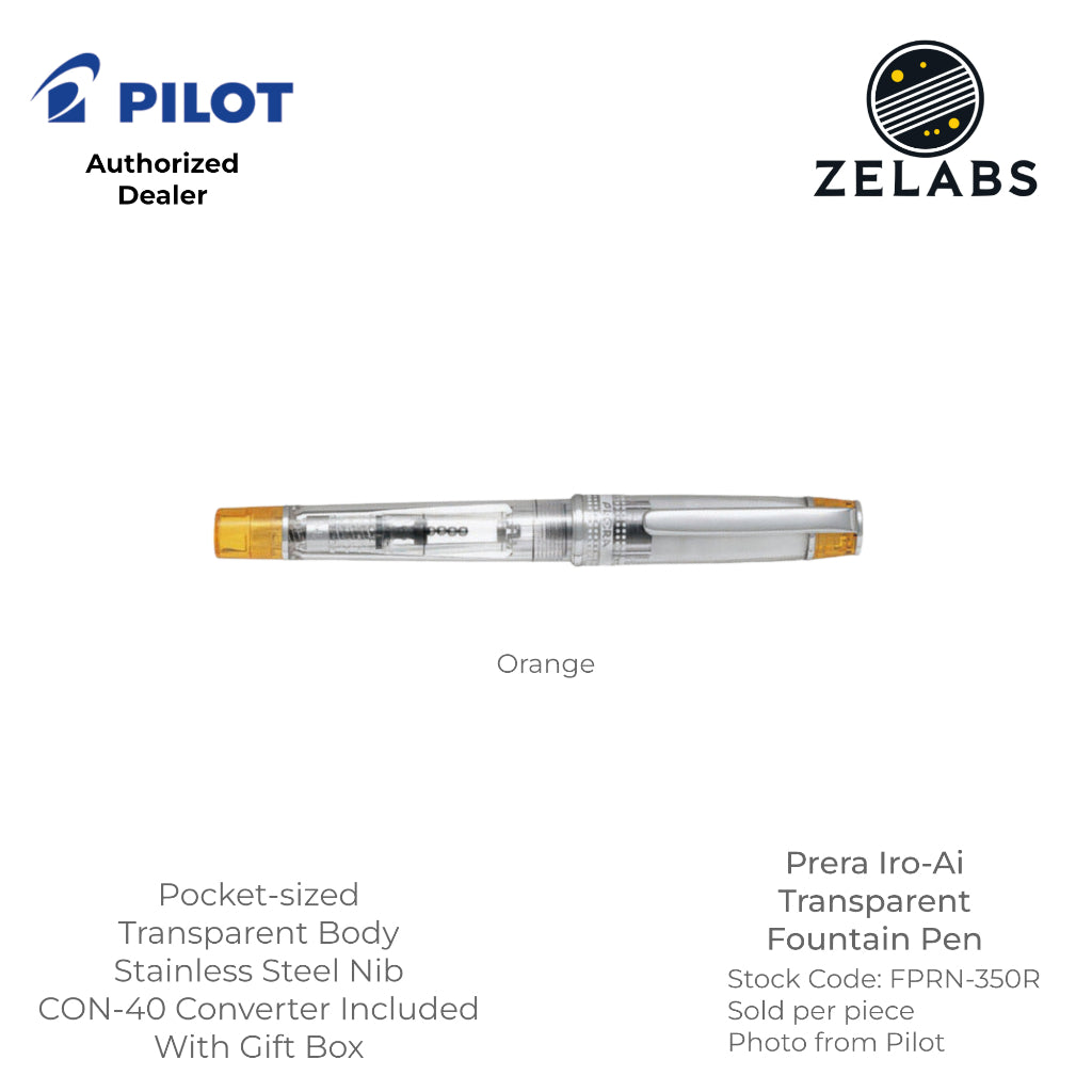 Pilot Prera Iro-Ai Transparent Fountain Pen - Demonstrator - FPRN-350R - Fine | Medium