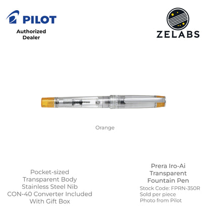 Pilot Prera Iro-Ai Transparent Fountain Pen - Demonstrator - FPRN-350R - Fine | Medium